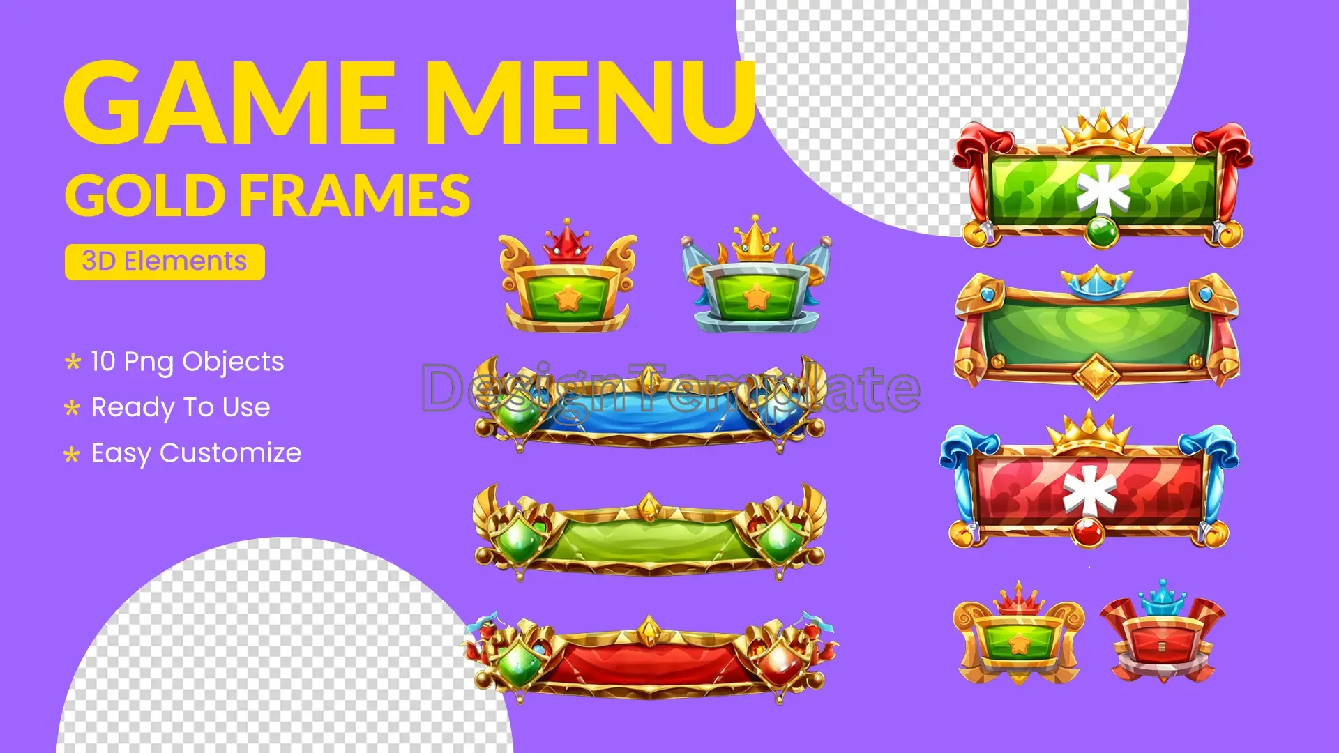 Gilded Frames Luxurious 3D Game Menu Pack image